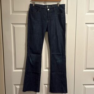 7 for all mankind jeans, dark wash, feel beautiful, size 30.